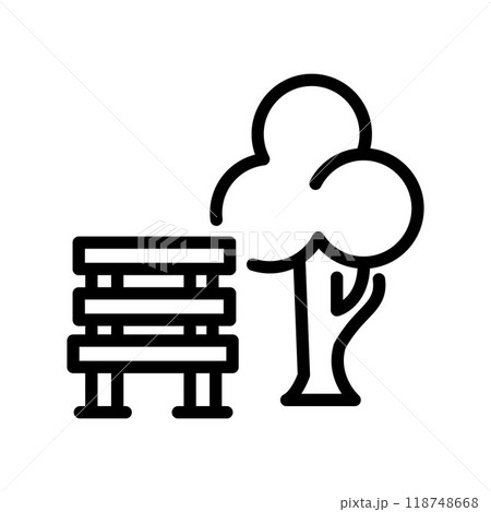 Nice Chair beside tree Icon designのイラスト素材 [118748668] - PIXTA