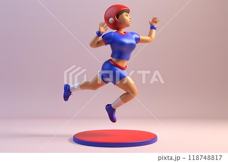 3d American football player set. Active sports people healthy players fitness silhouettes concept  118748817