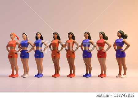 3d American football player set. Active sports people healthy players fitness silhouettes concept  3d American football player set. Active sports people healthy players fitness silhouettes concept  118748818