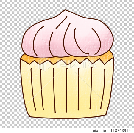 Simple strawberry whipped cream cupcakes in analog style Simple strawberry whipped cream cupcakes in analog style 118748919