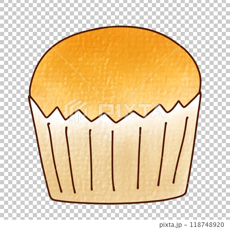 A simple, relaxed cupcake in analog style 118748920