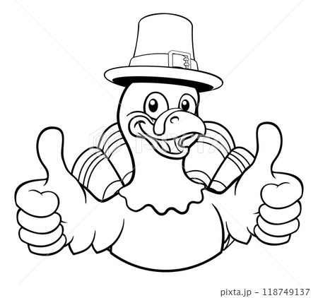 Turkey Thanksgiving Cartoon Bird Christmas Mascot Turkey Thanksgiving Cartoon Bird Christmas Mascot 118749137