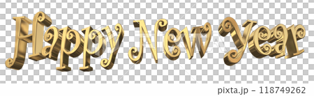3DCG人物「新年快樂/新年快樂」金、金 118749262