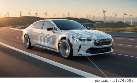 futuristic luxury eco-friendly car 118749598