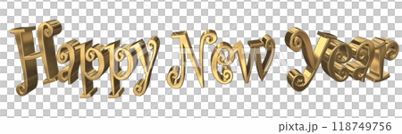 3DCG人物「新年快樂/新年快樂」金、金 118749756