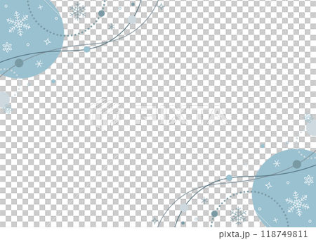 Winter image frame, circle and snowflake decoration 118749811