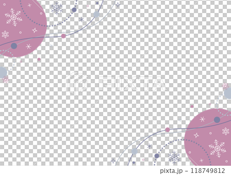 Winter image frame, circle and snowflake decoration 118749812