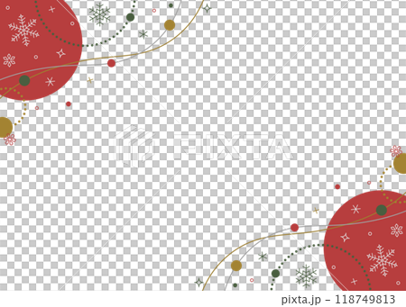 Winter image frame, circle and snowflake decoration, Christmas colors 118749813