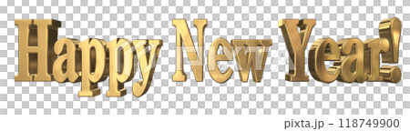 3DCG人物「新年快樂/新年快樂」金、金 118749900