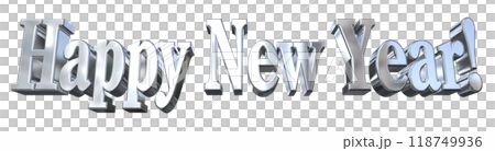 3DCG characters "Happy New Year" silver, silver 118749936