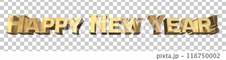 3DCG letters "Happy New Year" in gold 3DCG letters "Happy New Year" in gold 118750002
