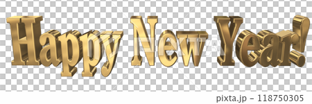 3DCG letters "Happy New Year" in gold 3DCG letters "Happy New Year" in gold 118750305