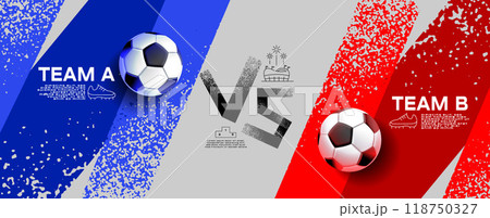 Soccer bannerTemplate , Football banner, VS , match day, layout design. 118750327