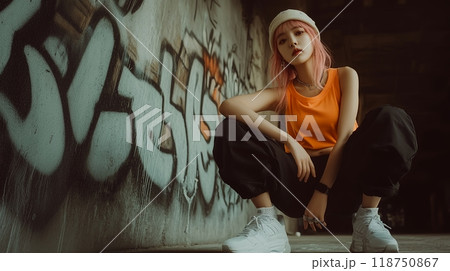 ストリートダンサーの女性 118750867