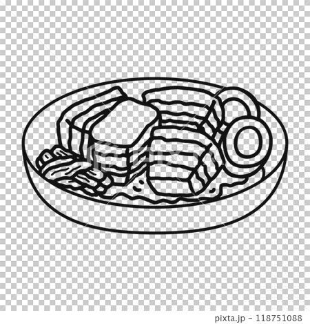 角煮　線画 118751088