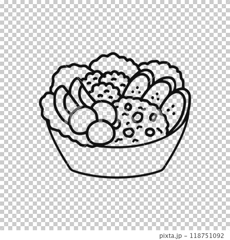 野菜サラダ　線画 118751092