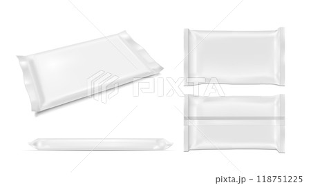 White blank foil food snack pack for chips, candy and other products 118751225