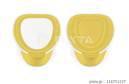 Gold blank metal tincan for pate, fish, beans and other products. Mock up tin can 118751237