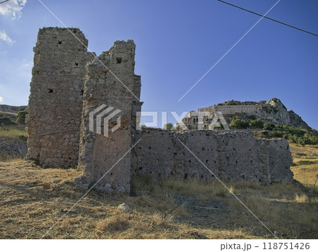 Ruins of an ancient church in Caltabellotta, Sicily 118751426
