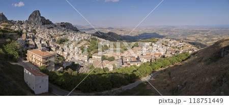 View on Caltabellotta in the south of Sicily, Italy 118751449