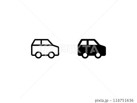 シンプルな車のアイコン 118751636