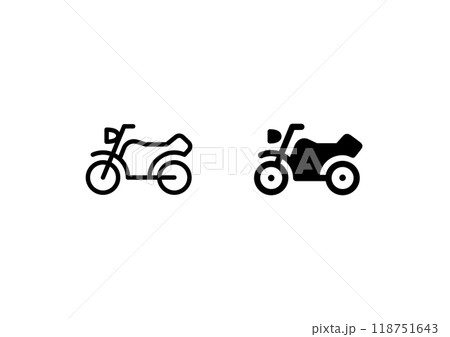 シンプルなバイクのアイコン シンプルなバイクのアイコン 118751643