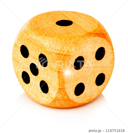 dice wood isolated on white background 118751816