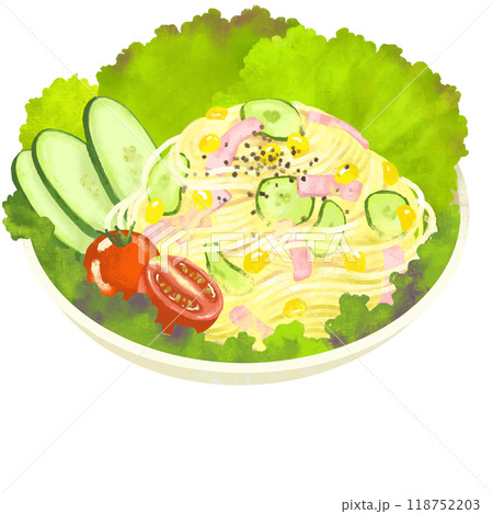 スパゲッティサラダ サラダのイラスト スパゲッティサラダ サラダのイラスト 118752203