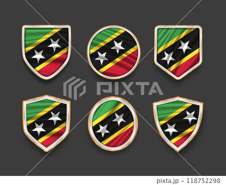 set of flags in frames with various frame shapes 118752298
