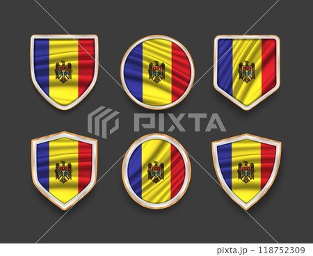set of flags in frames with various frame shapes 118752309