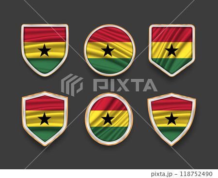set of flags in frames with various frame shapes 118752490