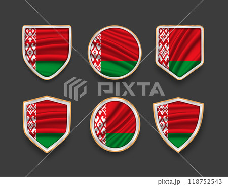 set of flags in frames with various frame shapes set of flags in frames with various frame shapes 118752543