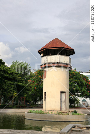Watch tower or observation tower in Old prison site. Watch tower or observation tower in Old prison site. 118753026