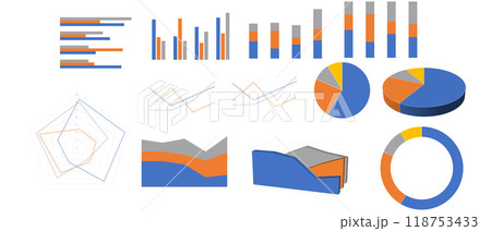 グラフのイラストセット グラフのイラストセット 118753433