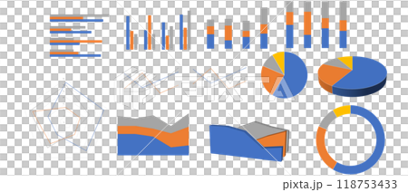Graph illustration set Graph illustration set 118753433