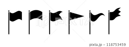 A series of flag silhouettes isolated. Vector illustration 118753459
