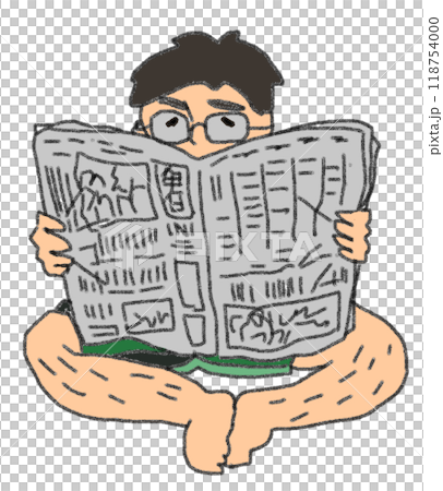 鉛筆畫風格昭和時代父親的彩色插圖 118754000