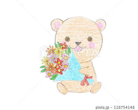 花束を持つクマ 花束を持つクマ 118754148