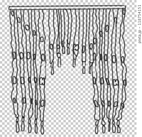 鉛筆畫風格的昭和時代室內百葉窗的線畫插圖 鉛筆畫風格的昭和時代室內百葉窗的線畫插圖 118754151
