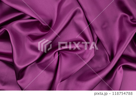 Purple fabric cloth texture for background and design art work, beautiful crumpled pattern of silk. 118754788