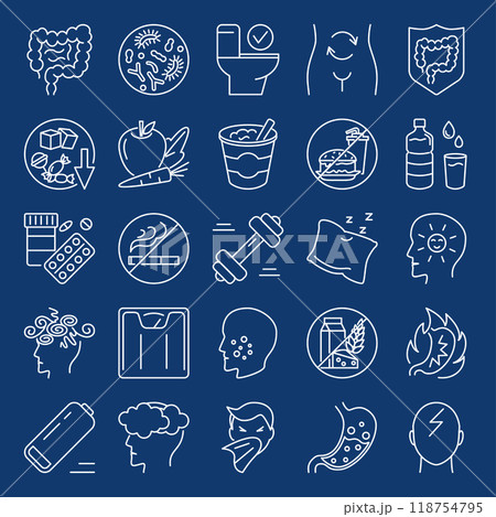 Digestive system health icon set 118754795