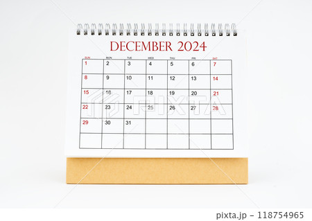 December 2024 desktop calendar isolated on white background, Planing or appointment. 118754965