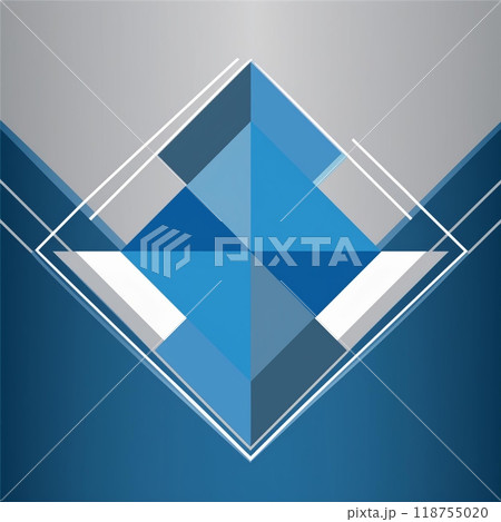 青色と灰色を使用した幾何学的な背景素材 青色と灰色を使用した幾何学的な背景素材 118755020