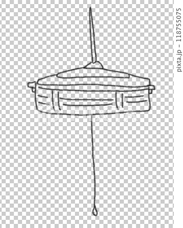 鉛筆畫風格的昭和時代室內燈的彩色插圖 118755075