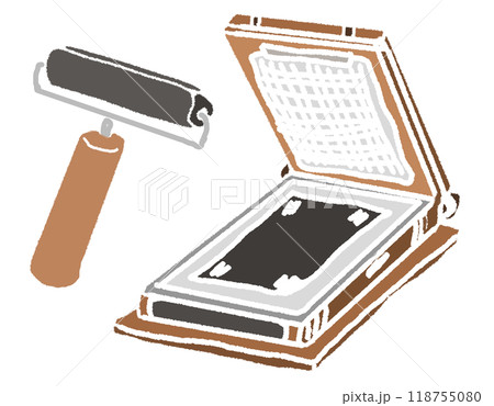 鉛筆画風の昭和のガリ版のカラーイラスト 鉛筆画風の昭和のガリ版のカラーイラスト 118755080