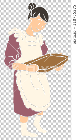 鉛筆画風の女性の線画無しのカラーイラスト 鉛筆画風の女性の線画無しのカラーイラスト 118755275