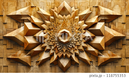 Intricate Wooden Floral Carving Displayed on a Dark Wooden Background Showcasing Craftsmanship Intricate Wooden Floral Carving Displayed on a Dark Wooden Background Showcasing Craftsmanship 118755353