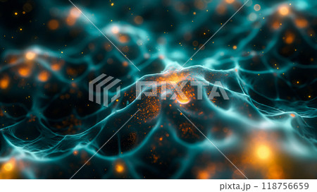 Microscopic View of a Neurone With Dendrites. Generative AI 118756659