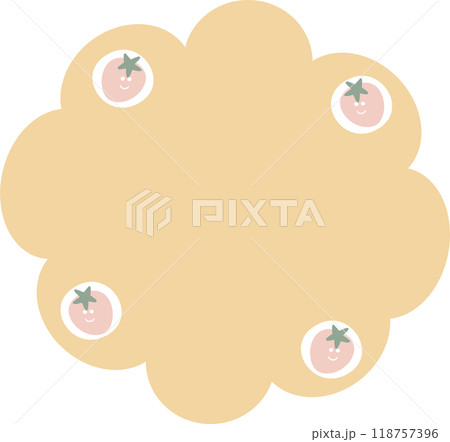 Cute hand draw yellow color strawberry speech bubble balloon icon sticker memo keyword planner text box banner, flat png transparent element design 118757396