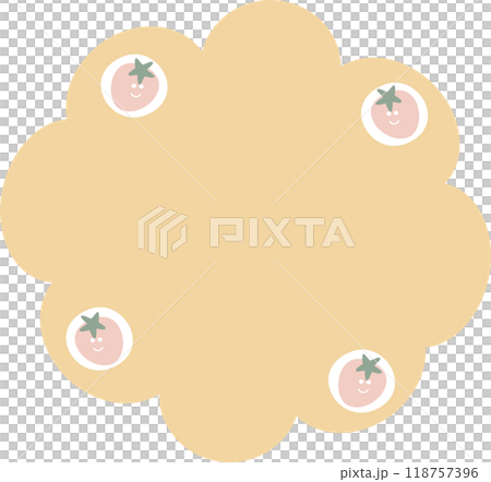 Cute hand draw yellow color strawberry speech bubble balloon icon sticker memo keyword planner text box banner, flat png transparent element design 118757396